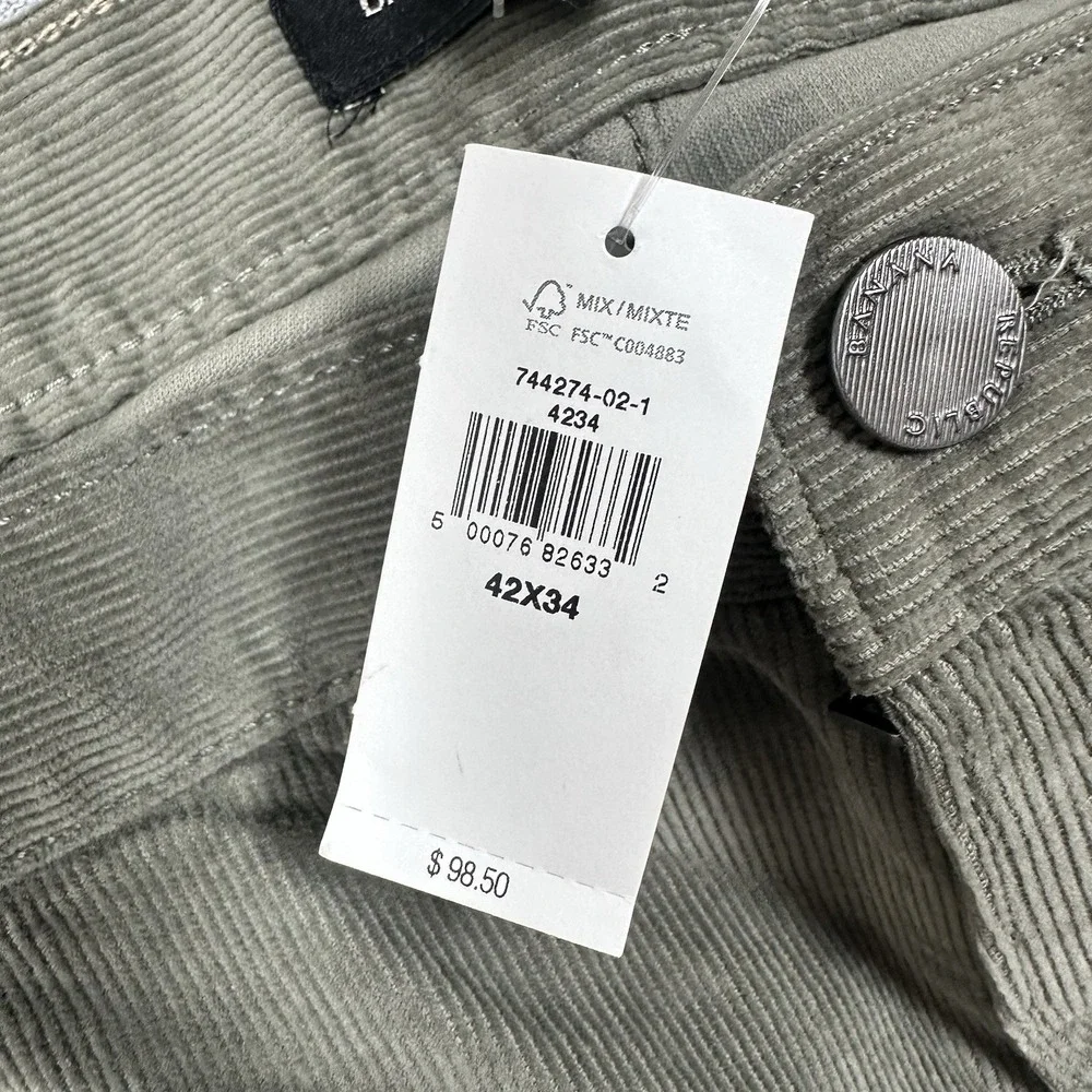 Banana Republic Pants Mens Size 42x34 Green Traveler Slim Corduroy Mid Rise